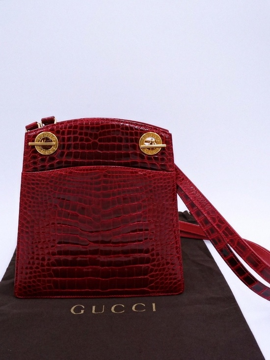 Gucci Handbags - Gucci Burgundy Alligator Crossbody — 80's